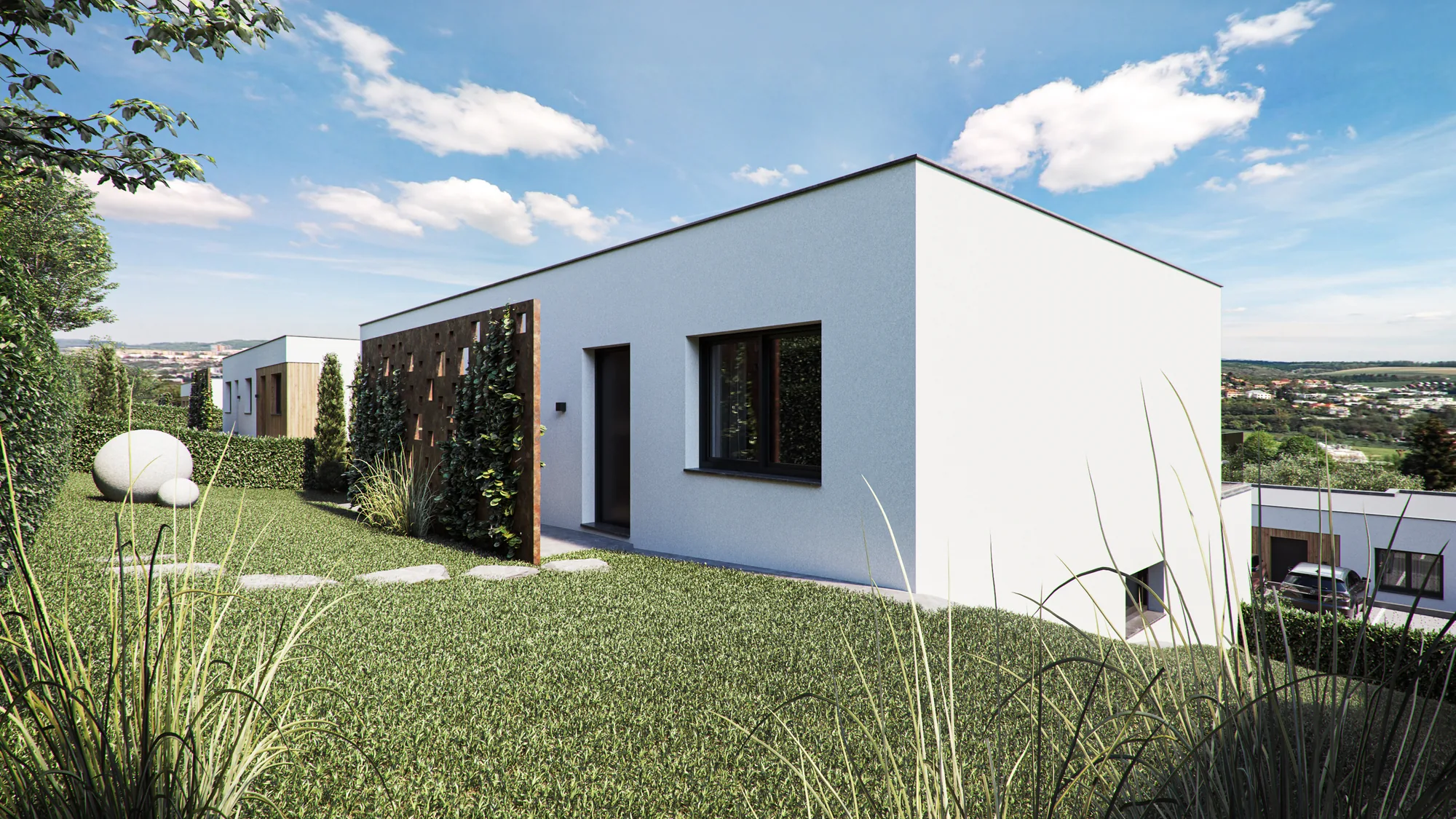 Moderní domy Boněcko s vlastními zahradami a výhledem do zeleně